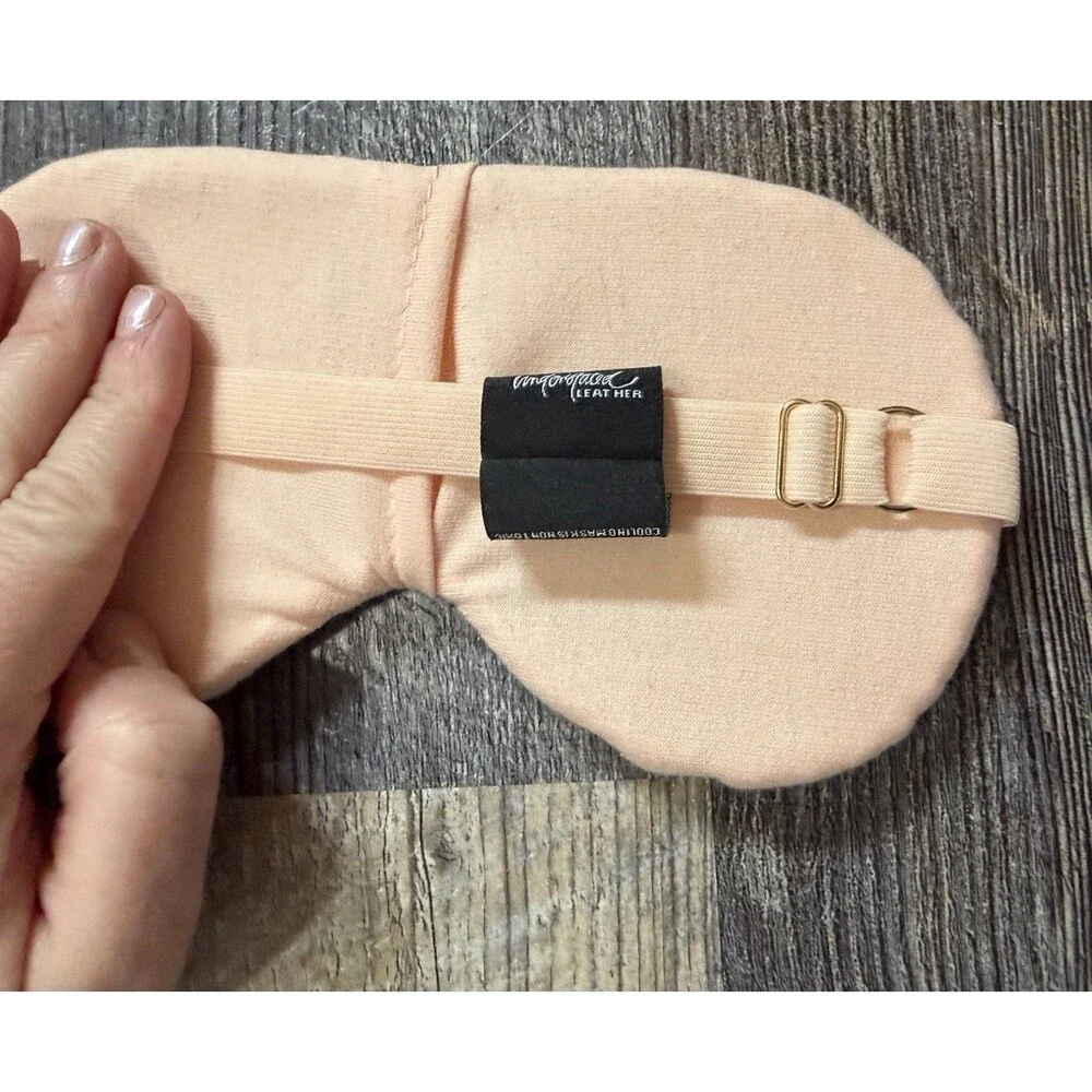Free People Starry Eyed Leather Sleep Mask Blush Rose Gold Cooling Insert New